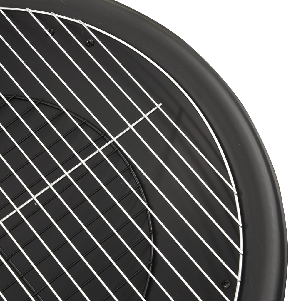 2-in-1 Feuerstelle und Grill mit Schürhaken 56x56x49 cm Stahl - Pazzar.ch