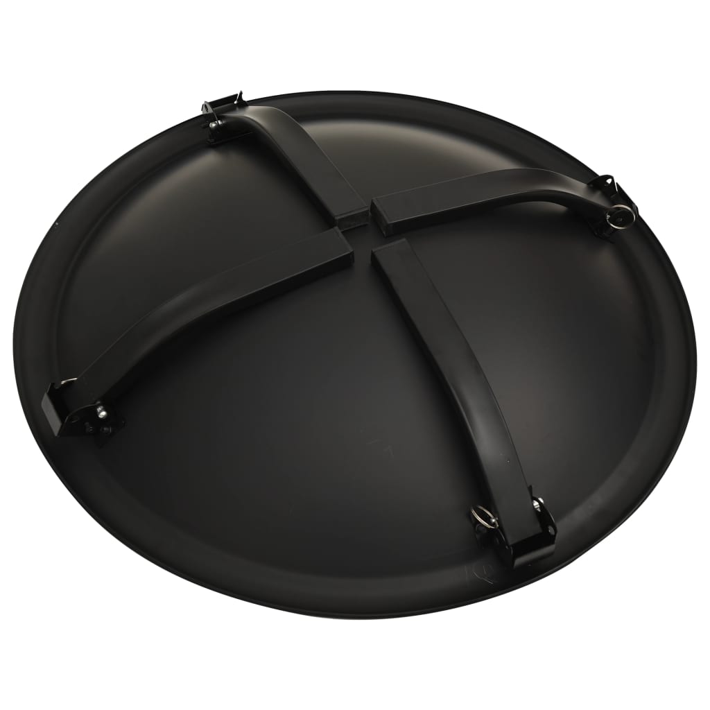 2-in-1 Feuerstelle und Grill mit Schürhaken 56x56x49 cm Stahl - Pazzar.ch