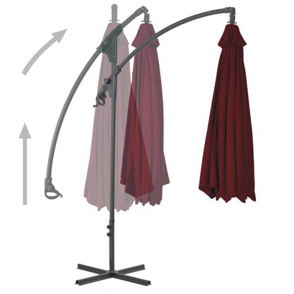 Ampelschirm mit Stahlmast 250x250 cm Weinrot - Pazzar.ch