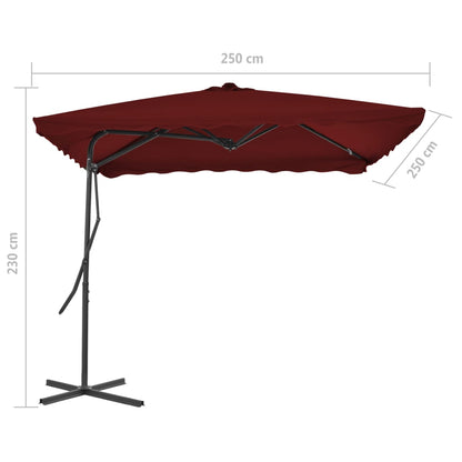 Sonnenschirm mit Stahlmast Bordeauxrot 250x250x230 cm - Pazzar.ch