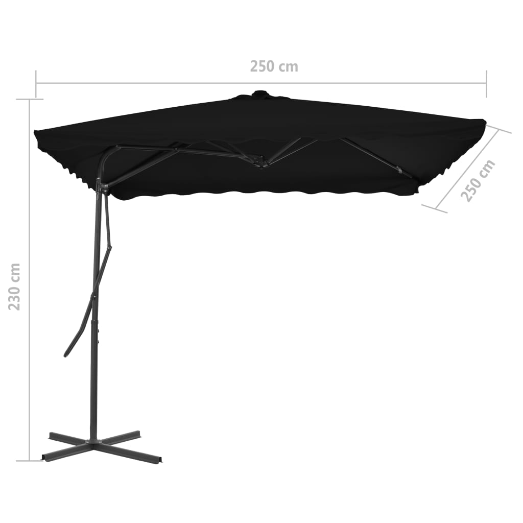 Sonnenschirm mit Stahlmast Schwarz 250x250x230 cm - Pazzar.ch