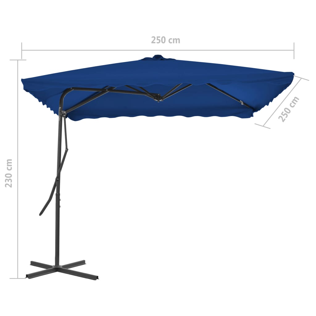 Sonnenschirm mit Stahlmast Blau 250x250x230 cm - Pazzar.ch