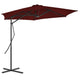 Sonnenschirm mit Stahl-Mast 300x230 cm Bordeauxrot