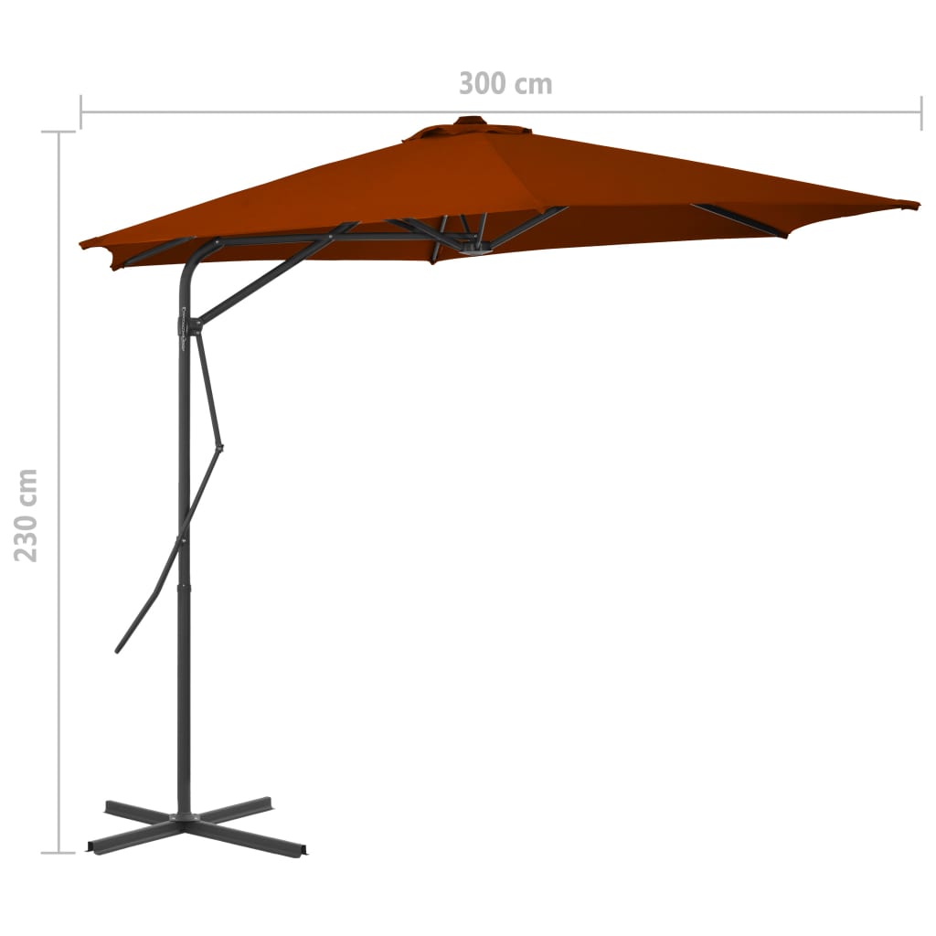 Sonnenschirm mit Stahlmast Terracotta-Rot 300x230 cm - Pazzar.ch