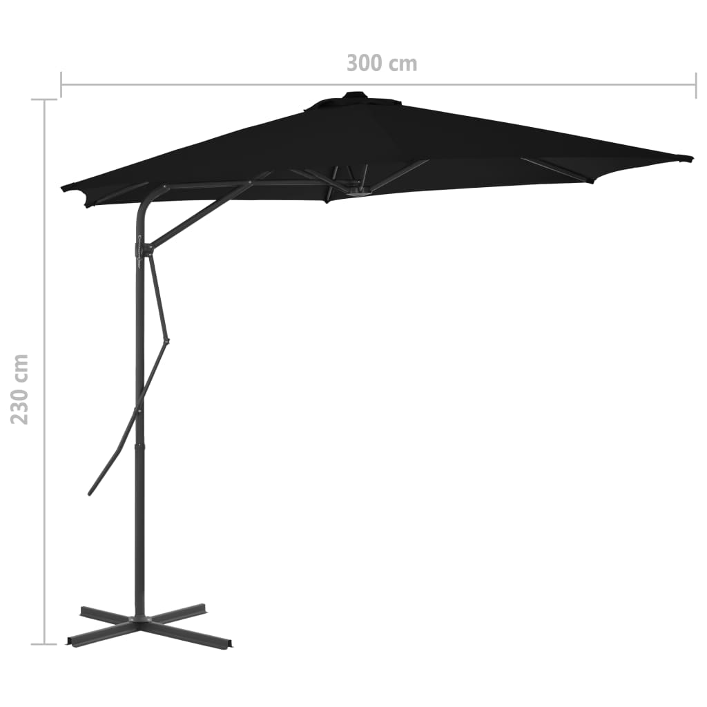 Sonnenschirm mit Stahlmast Schwarz 300x230 cm - Pazzar.ch