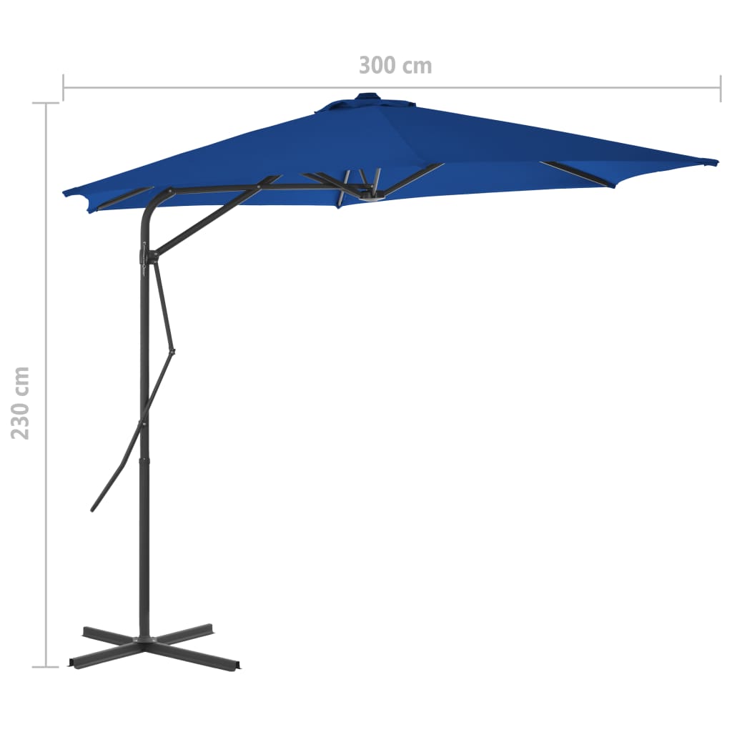 Sonnenschirm mit Stahlmast Blau 300x230 cm - Pazzar.ch