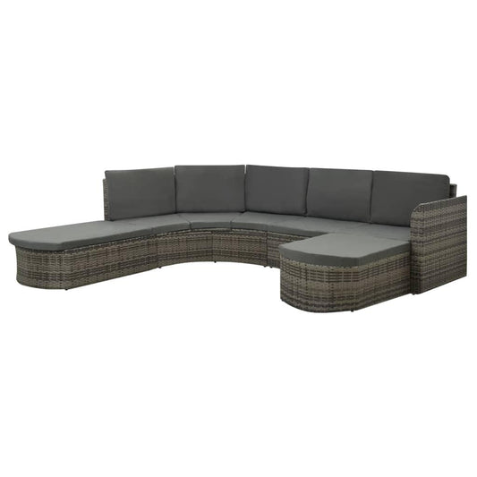 4-tlg. Garten-Lounge-Set mit Auflagen Poly Rattan Grau - Pazzar.ch