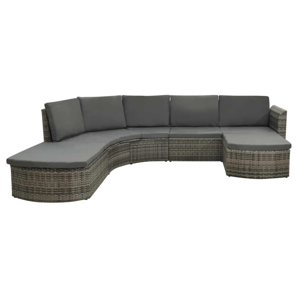 4-tlg. Garten-Lounge-Set mit Auflagen Poly Rattan Grau - Pazzar.ch