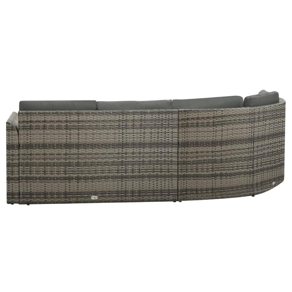4-tlg. Garten-Lounge-Set mit Auflagen Poly Rattan Grau - Pazzar.ch