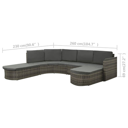 4-tlg. Garten-Lounge-Set mit Auflagen Poly Rattan Grau - Pazzar.ch