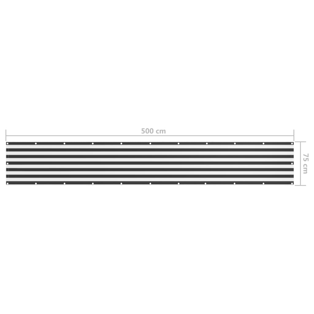Balkon-Sichtschutz Anthrazit und Weiß 75x500 cm Oxford-Gewebe - Pazzar.ch
