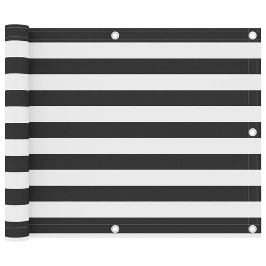 Balkon-Sichtschutz Anthrazit und Weiß 75x600 cm Oxford-Gewebe - Pazzar.ch