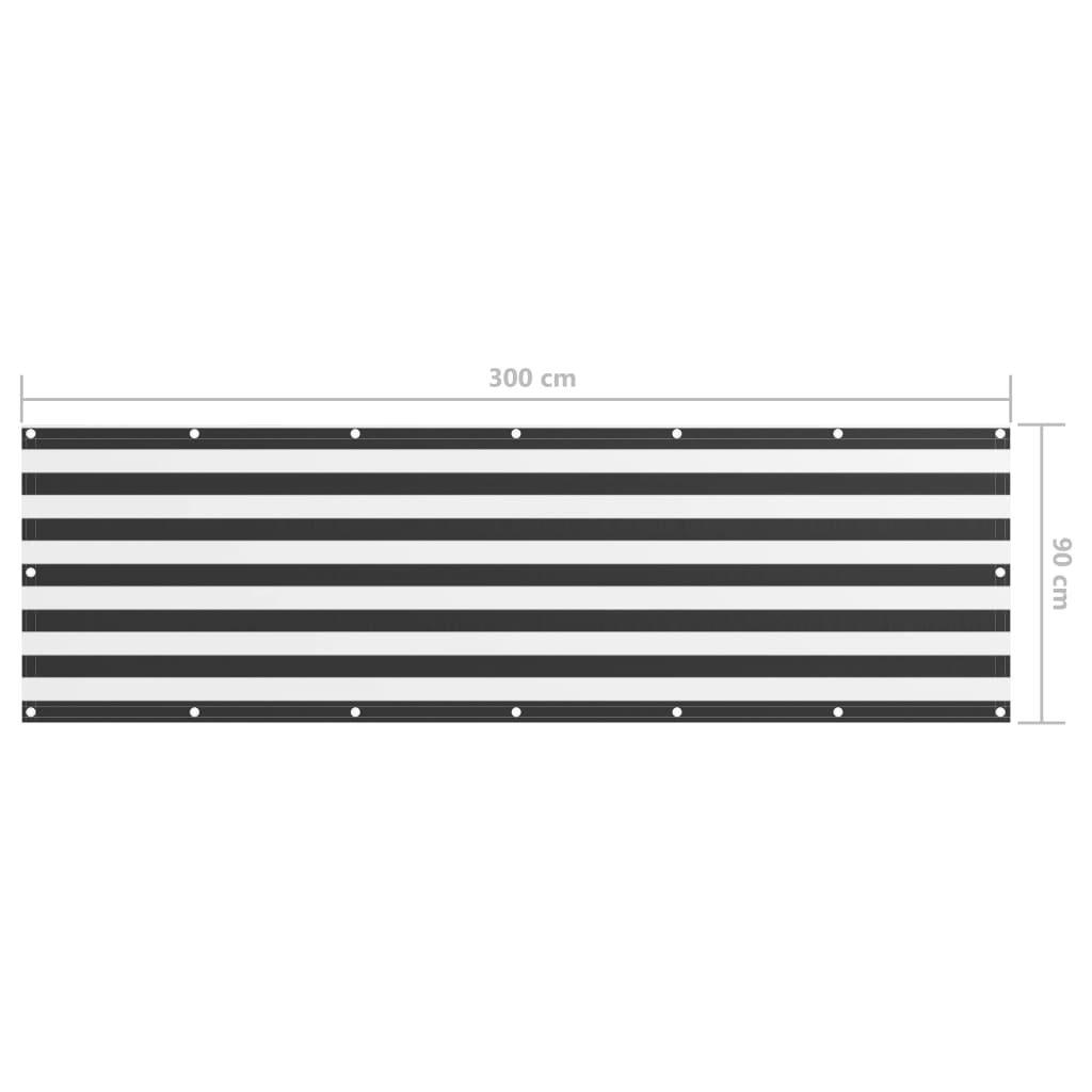 Balkon-Sichtschutz Anthrazit und Weiß 90x300 cm Oxford-Gewebe - Pazzar.ch