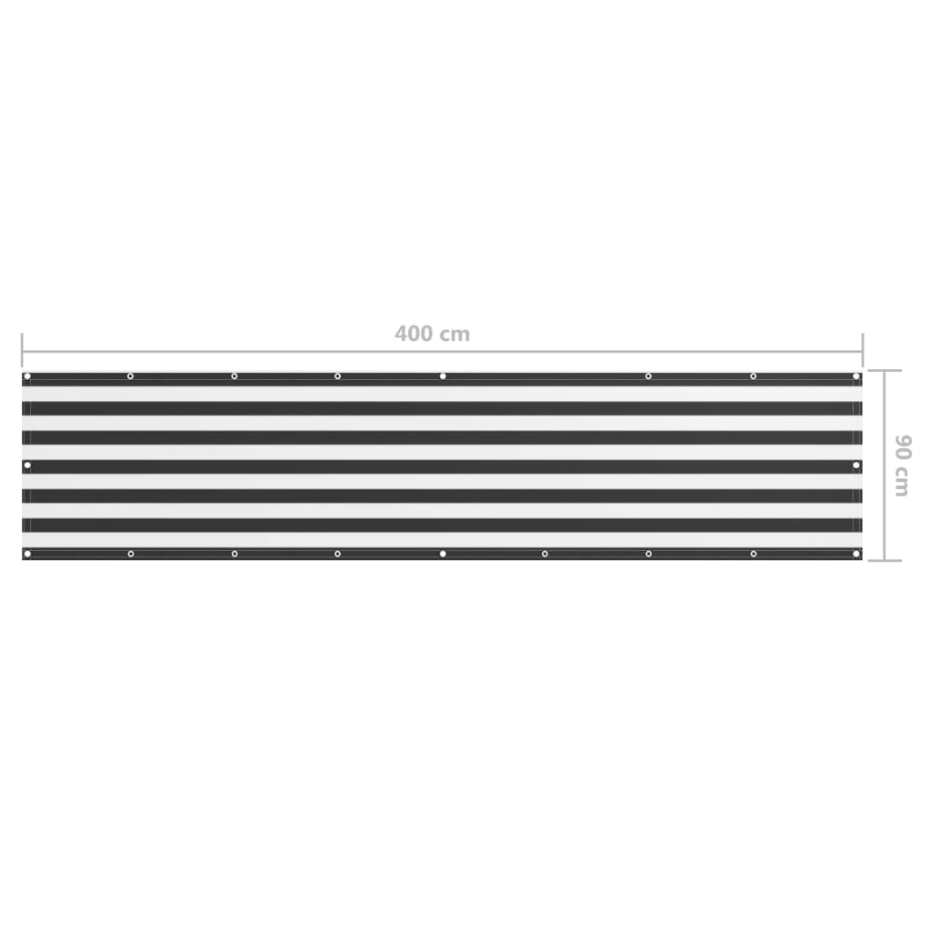 Balkon-Sichtschutz Anthrazit und Weiß 90x400 cm Oxford-Gewebe - Pazzar.ch