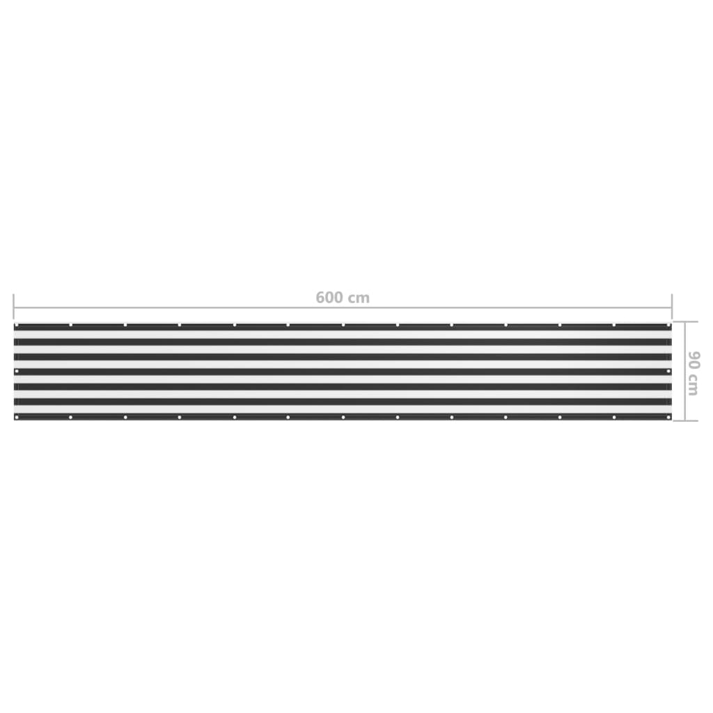 Balkon-Sichtschutz Anthrazit und Weiß 90x600 cm Oxford-Gewebe - Pazzar.ch