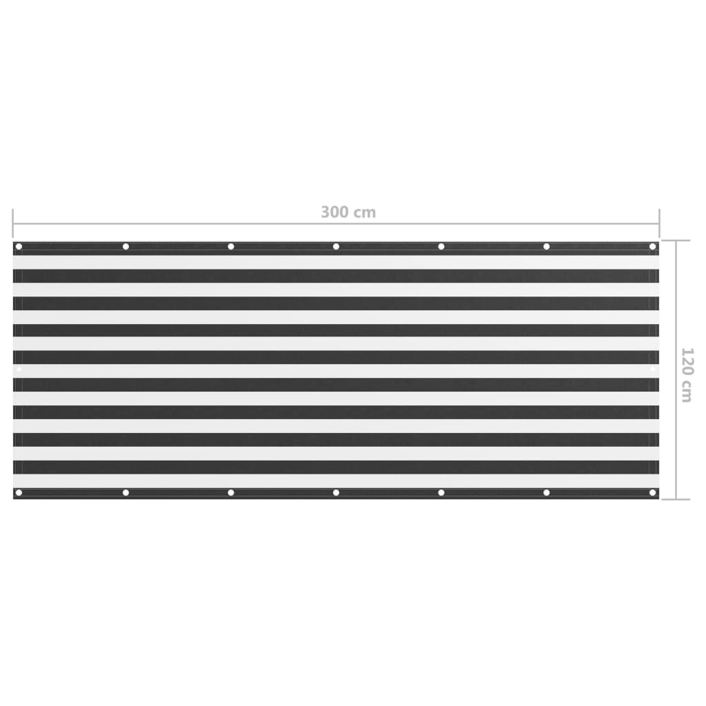 Balkon-Sichtschutz Anthrazit und Weiß 120x300 cm Oxford-Gewebe - Pazzar.ch