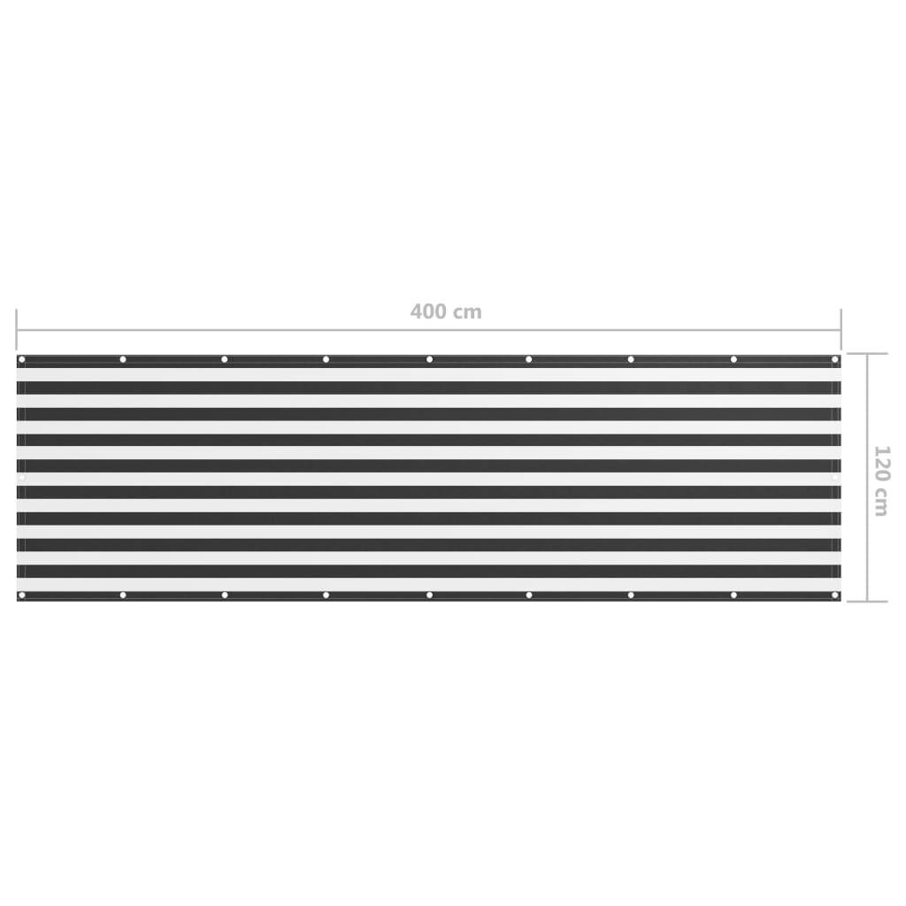 Balkon-Sichtschutz Anthrazit und Weiß 120x400 cm Oxford-Gewebe - Pazzar.ch