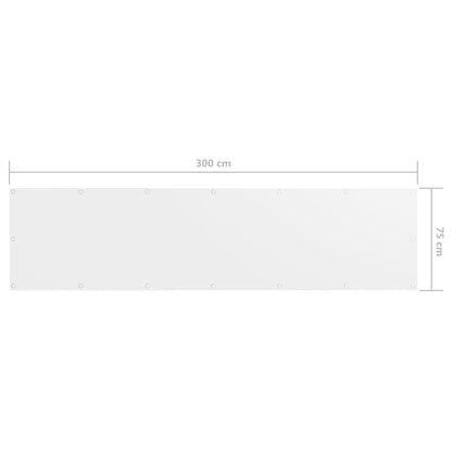 Balkon-Sichtschutz Weiß 75x300 cm Oxford-Gewebe - Pazzar.ch