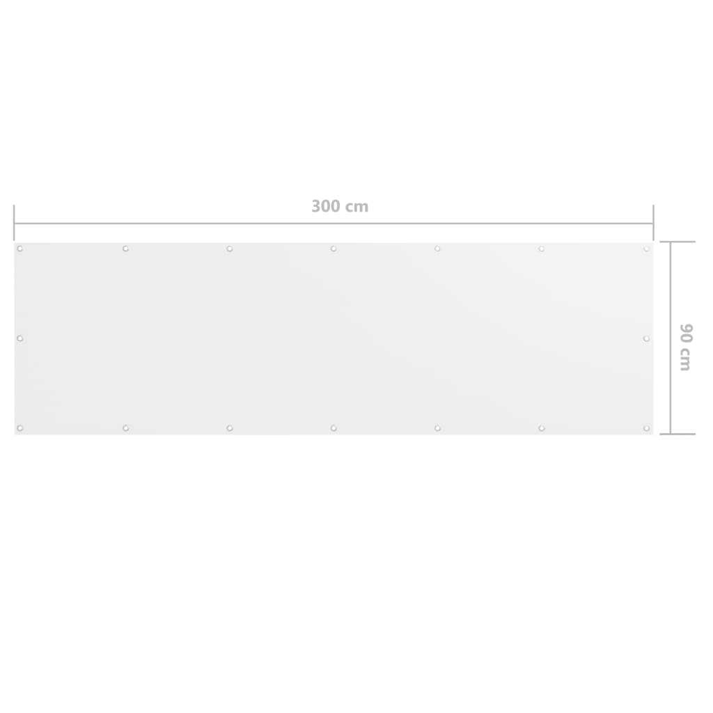Balkon-Sichtschutz Weiß 90x300 cm Oxford-Gewebe - Pazzar.ch
