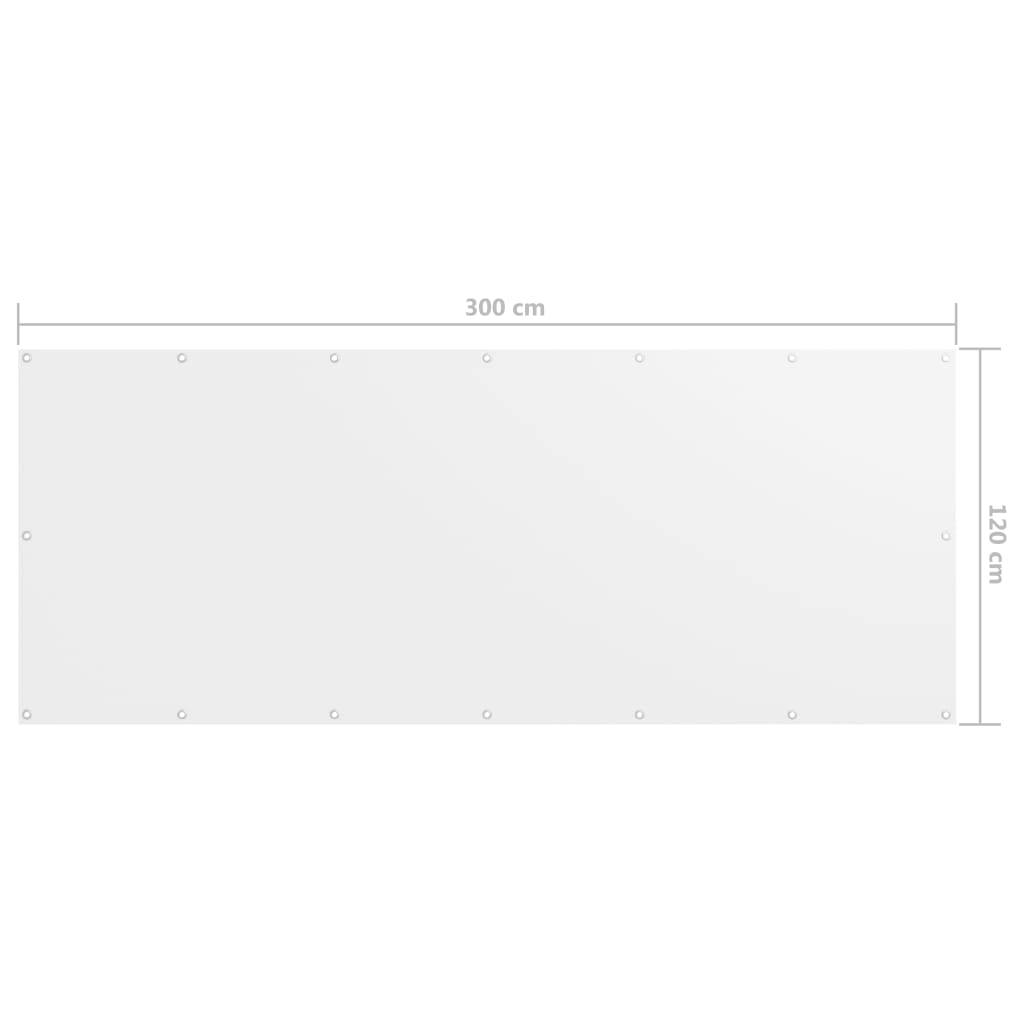 Balkon-Sichtschutz Weiß 120x300 cm Oxford-Gewebe - Pazzar.ch