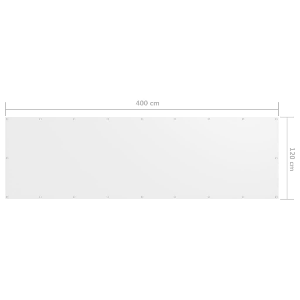 Balkon-Sichtschutz Weiß 120x400 cm Oxford-Gewebe - Pazzar.ch