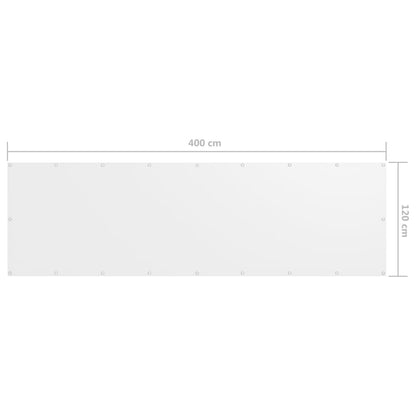 Balkon-Sichtschutz Weiß 120x400 cm Oxford-Gewebe - Pazzar.ch