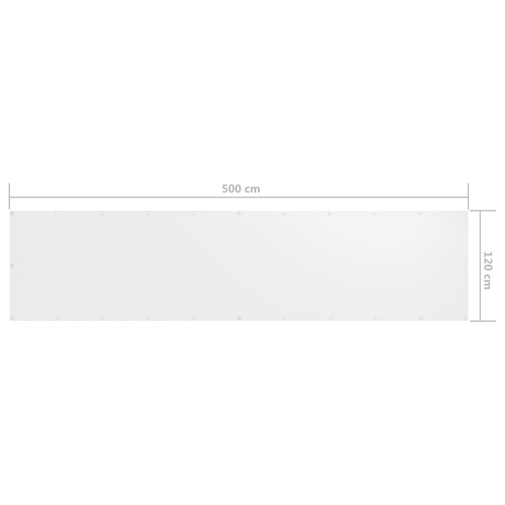 Balkon-Sichtschutz Weiß 120x500 cm Oxford-Gewebe - Pazzar.ch