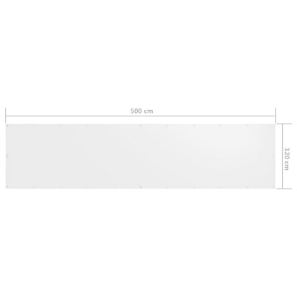 Balkon-Sichtschutz Weiß 120x500 cm Oxford-Gewebe - Pazzar.ch