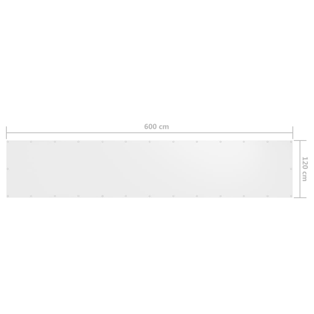 Balkon-Sichtschutz Weiß 120x600 cm Oxford-Gewebe - Pazzar.ch