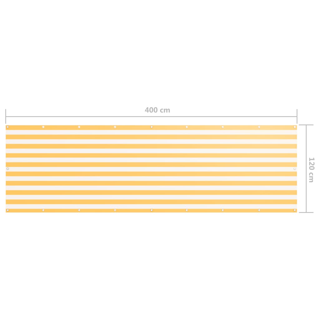 Balkon-Sichtschutz Weiß und Gelb 120x400 cm Oxford-Gewebe - Pazzar.ch