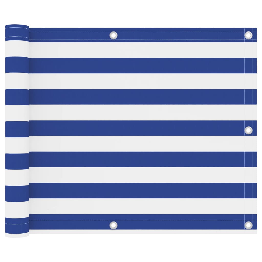 Balkon-Sichtschutz Weiß und Blau 75x300 cm Oxford-Gewebe - Pazzar.ch