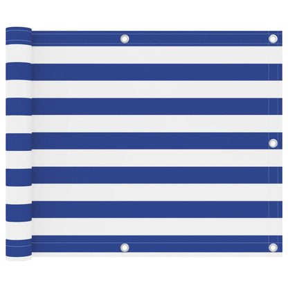 Balkon-Sichtschutz Weiß und Blau 75x300 cm Oxford-Gewebe - Pazzar.ch