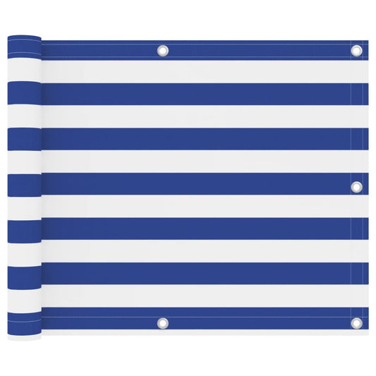 Balkon-Sichtschutz Weiß und Blau 75x300 cm Oxford-Gewebe - Pazzar.ch