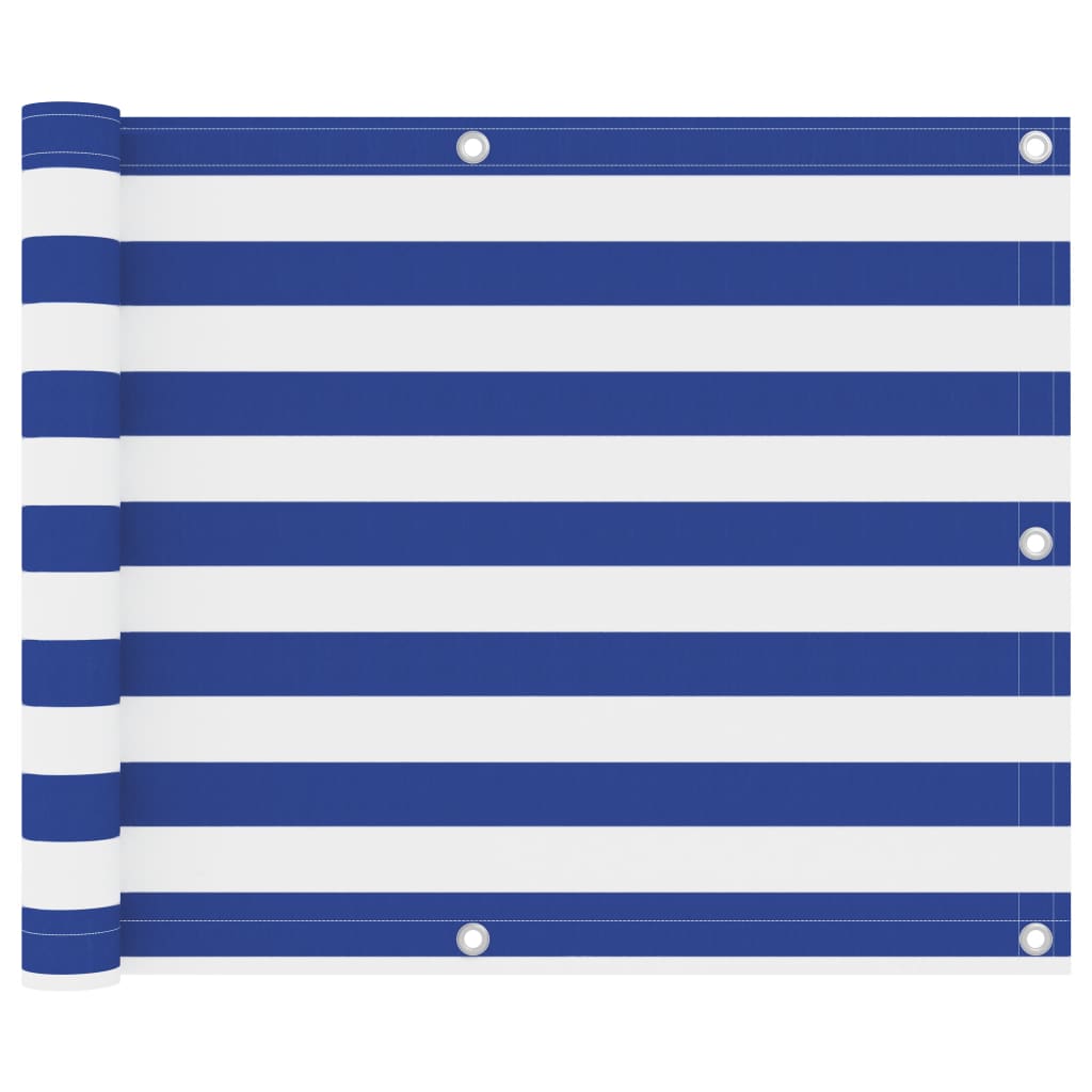 Balkon-Sichtschutz Weiß und Blau 75x400 cm Oxford-Gewebe - Pazzar.ch