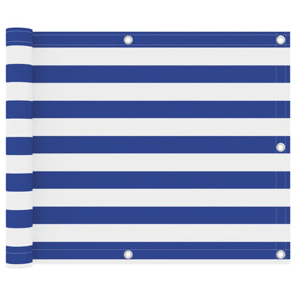 Balkon-Sichtschutz Weiß und Blau 75x400 cm Oxford-Gewebe - Pazzar.ch