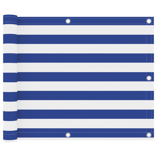 Balkon-Sichtschutz Weiß und Blau 75x400 cm Oxford-Gewebe - Pazzar.ch