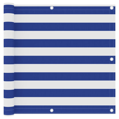 Balkon-Sichtschutz Weiß und Blau 90x300 cm Oxford-Gewebe - Pazzar.ch