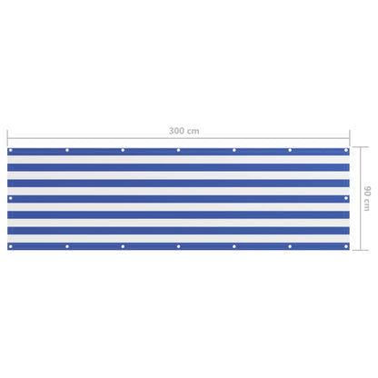 Balkon-Sichtschutz Weiß und Blau 90x300 cm Oxford-Gewebe - Pazzar.ch