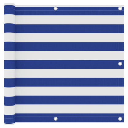 Balkon-Sichtschutz Weiß und Blau 90x400 cm Oxford-Gewebe - Pazzar.ch