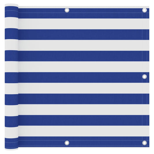 Balkon-Sichtschutz Weiß und Blau 90x400 cm Oxford-Gewebe - Pazzar.ch