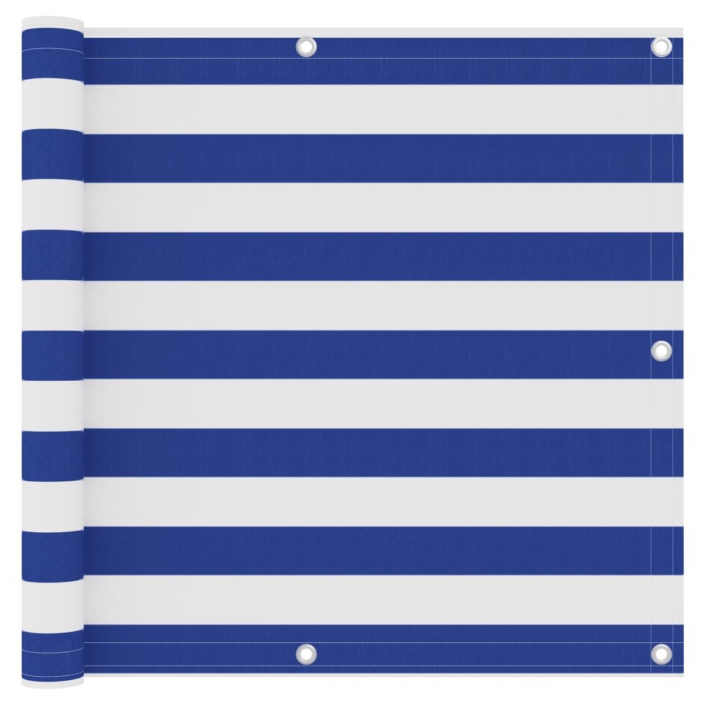 Balkon-Sichtschutz Weiß und Blau 90x500 cm Oxford-Gewebe - Pazzar.ch