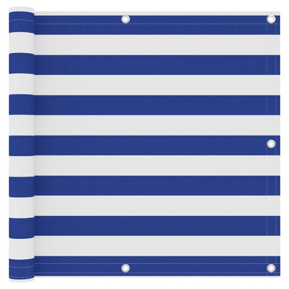 Balkon-Sichtschutz Weiß und Blau 90x600 cm Oxford-Gewebe - Pazzar.ch