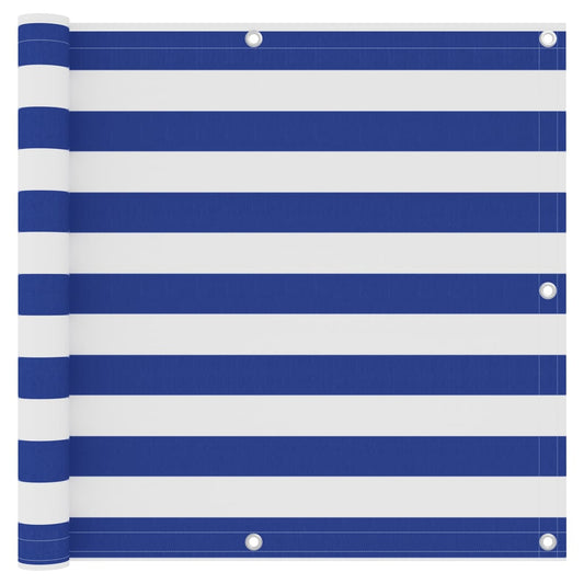 Balkon-Sichtschutz Weiß und Blau 90x600 cm Oxford-Gewebe - Pazzar.ch