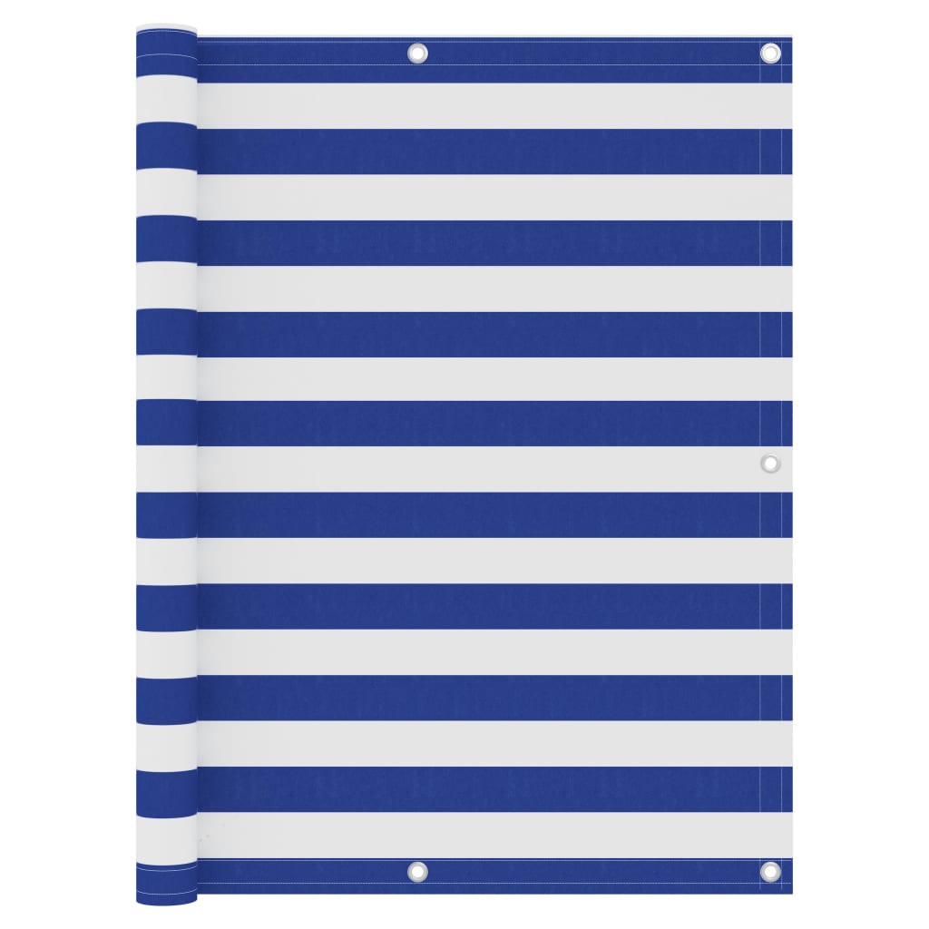 Balkon-Sichtschutz Weiß und Blau 120x400 cm Oxford-Gewebe - Pazzar.ch