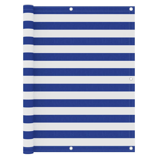 Balkon-Sichtschutz Weiß und Blau 120x400 cm Oxford-Gewebe - Pazzar.ch