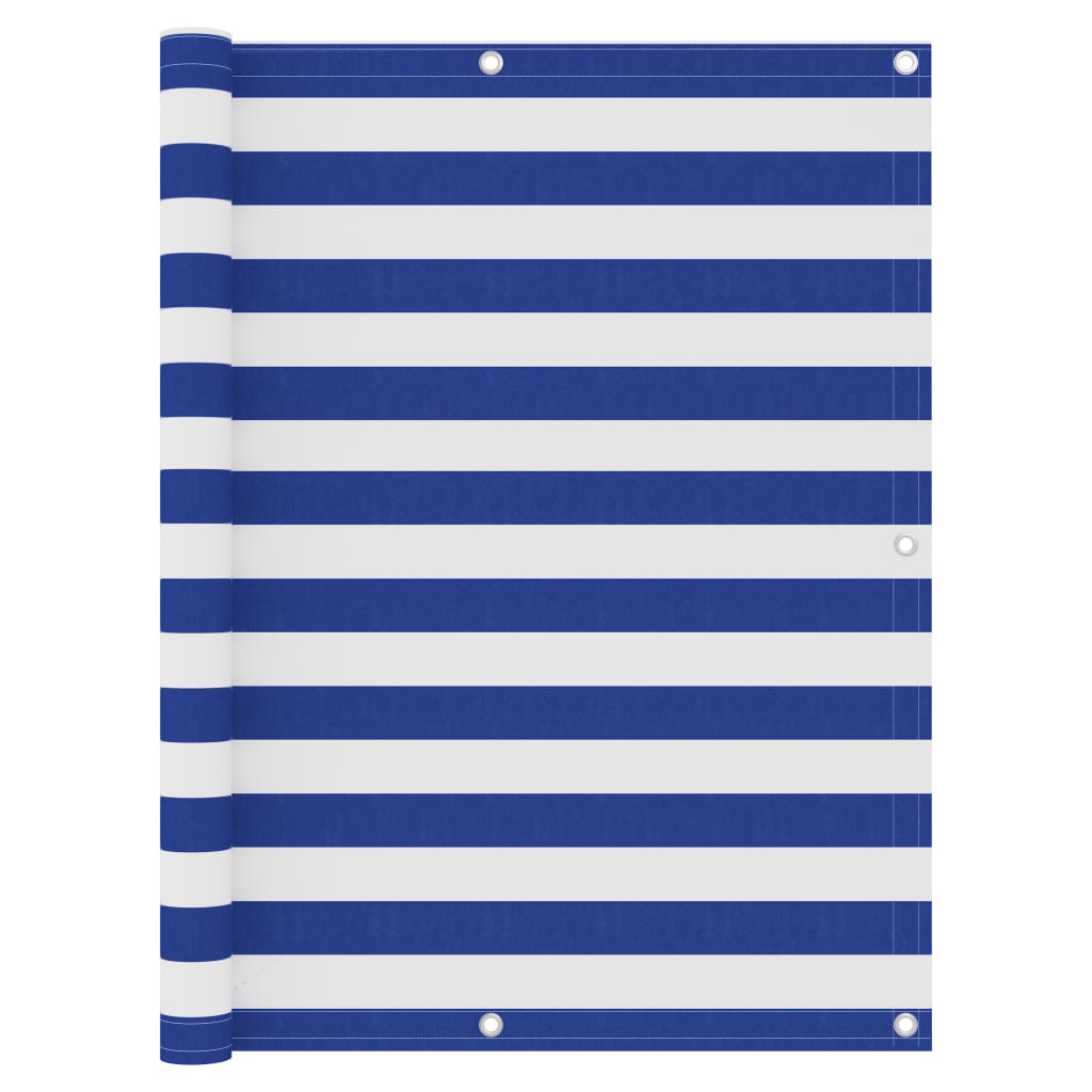 Balkon-Sichtschutz Weiß und Blau 120x500 cm Oxford-Gewebe - Pazzar.ch