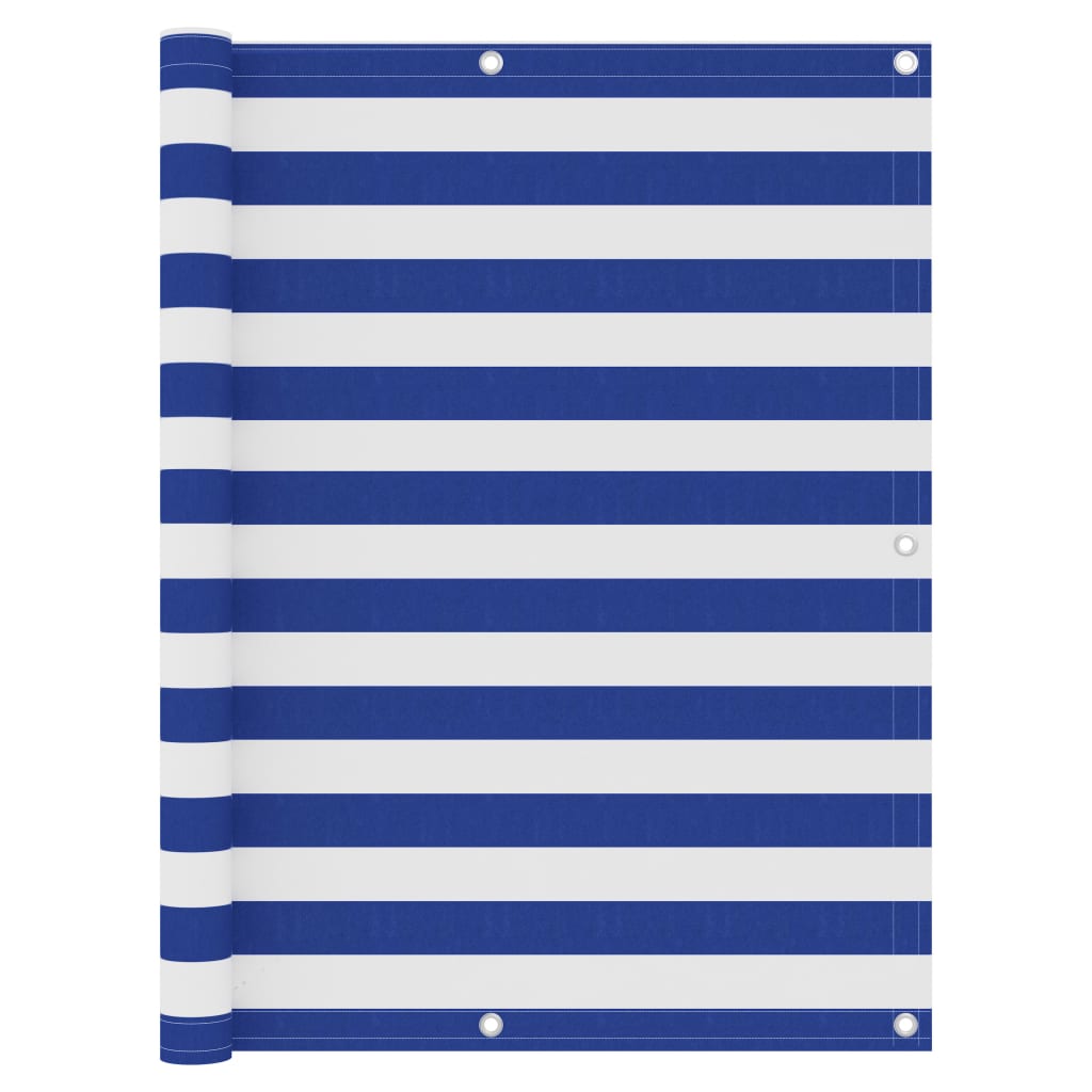 Balkon-Sichtschutz Weiß und Blau 120x600 cm Oxford-Gewebe - Pazzar.ch