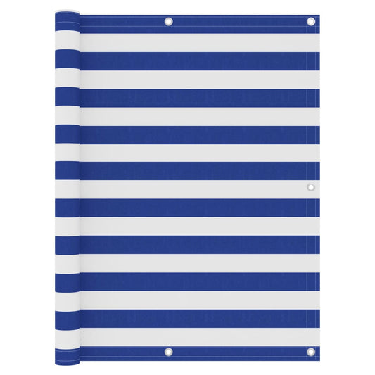 Balkon-Sichtschutz Weiß und Blau 120x600 cm Oxford-Gewebe - Pazzar.ch