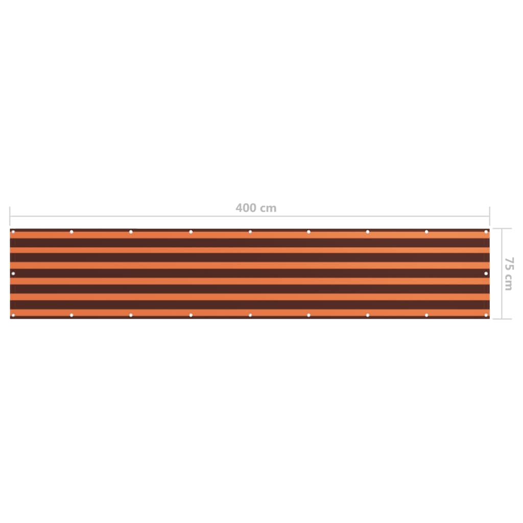 Balkon-Sichtschutz Orange und Braun 75x400 cm Oxford-Gewebe - Pazzar.ch