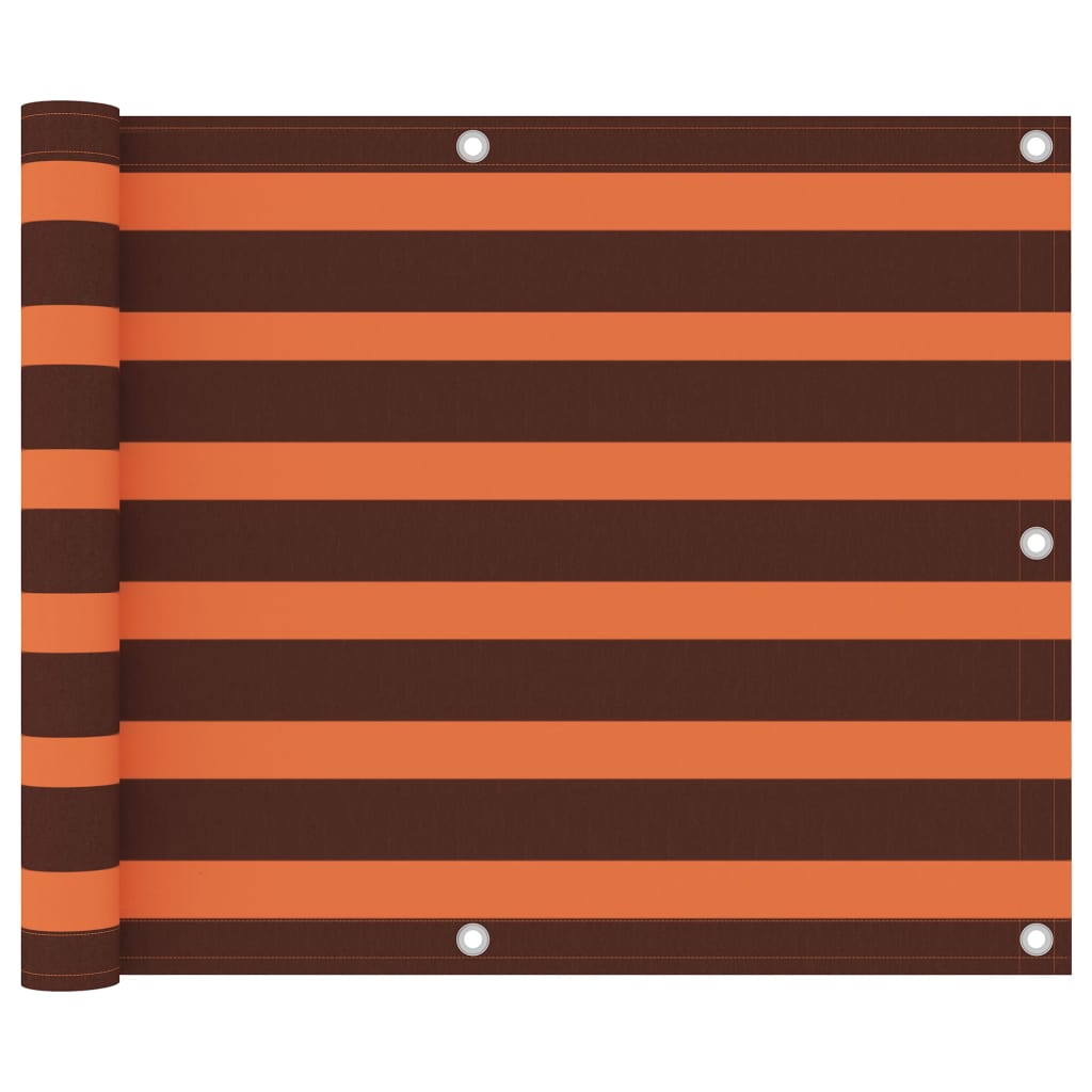 Balkon-Sichtschutz Orange und Braun 75x500 cm Oxford-Gewebe